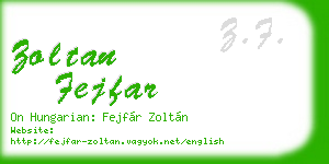 zoltan fejfar business card